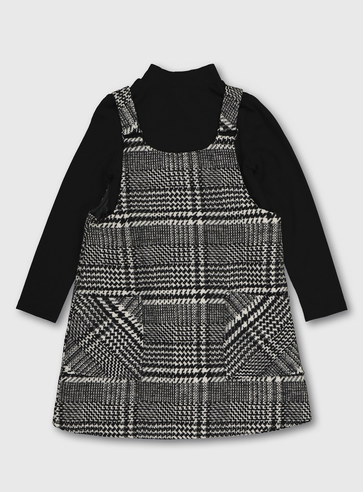 dogtooth pinafore dress